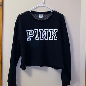 PINK cropped crewneck